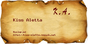 Kiss Aletta névjegykártya