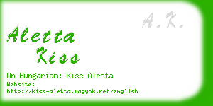 aletta kiss business card